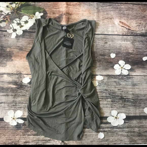 Bobeau Side Knot Ruched Tank Top - Picture 3 of 5